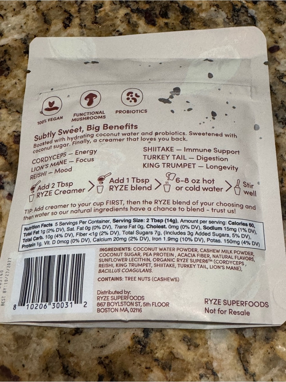 Mushroom Coffee Set one bag (6.3oz) one mini superfood creamer (2.5 oz)one spoon - Picture 6 of 12